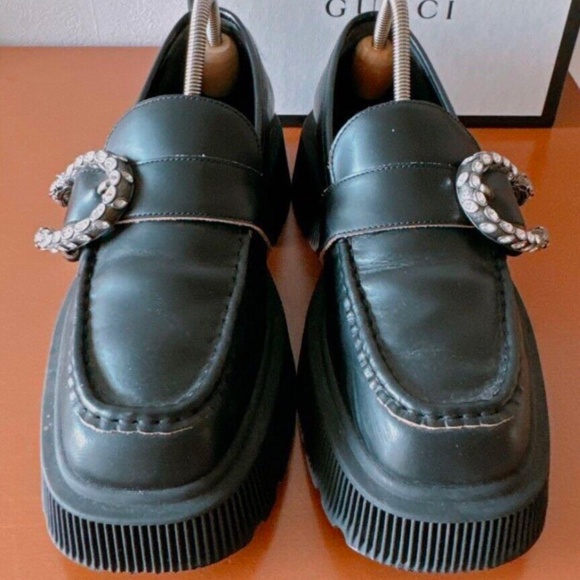 Gucci Black Dionysus Platform Loafers - Picture 1 of 8